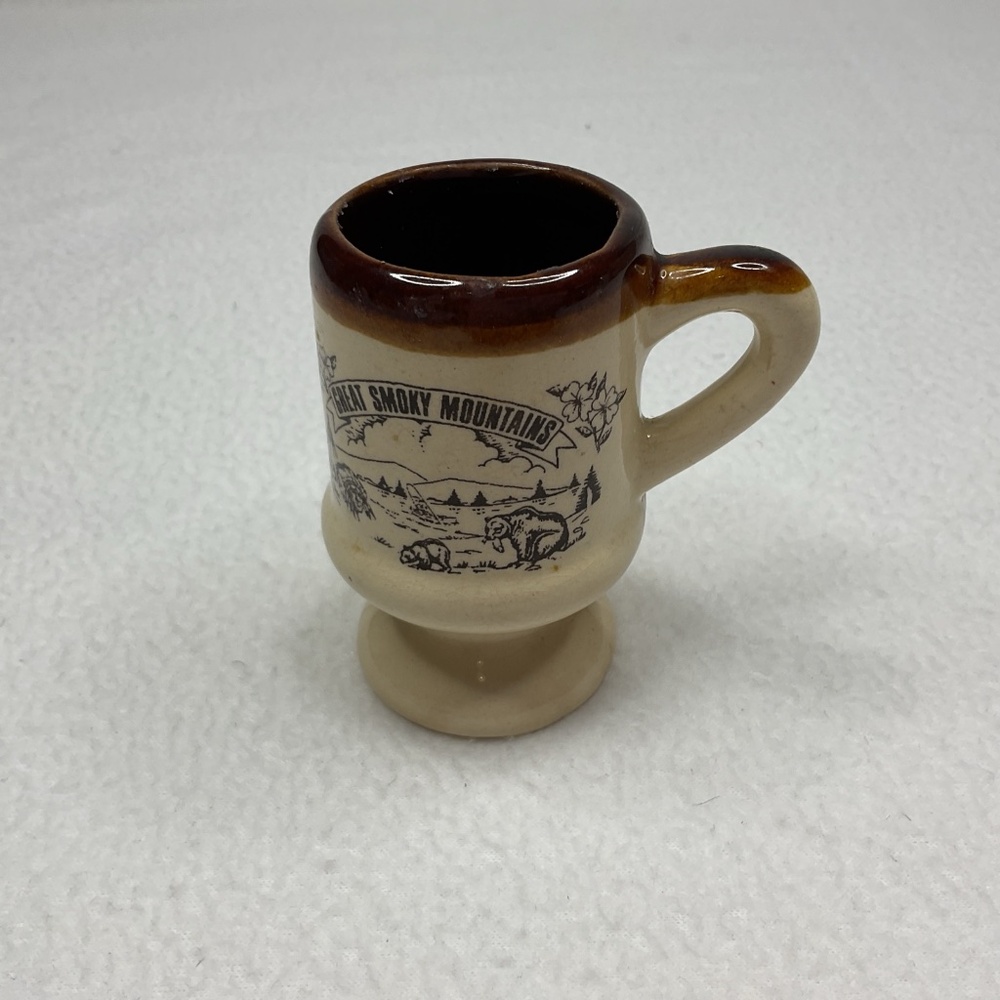 3.25 Inch Miniature Great Smokey Mountains Souvenir Mug With Imperfections - Picture 2 of 16